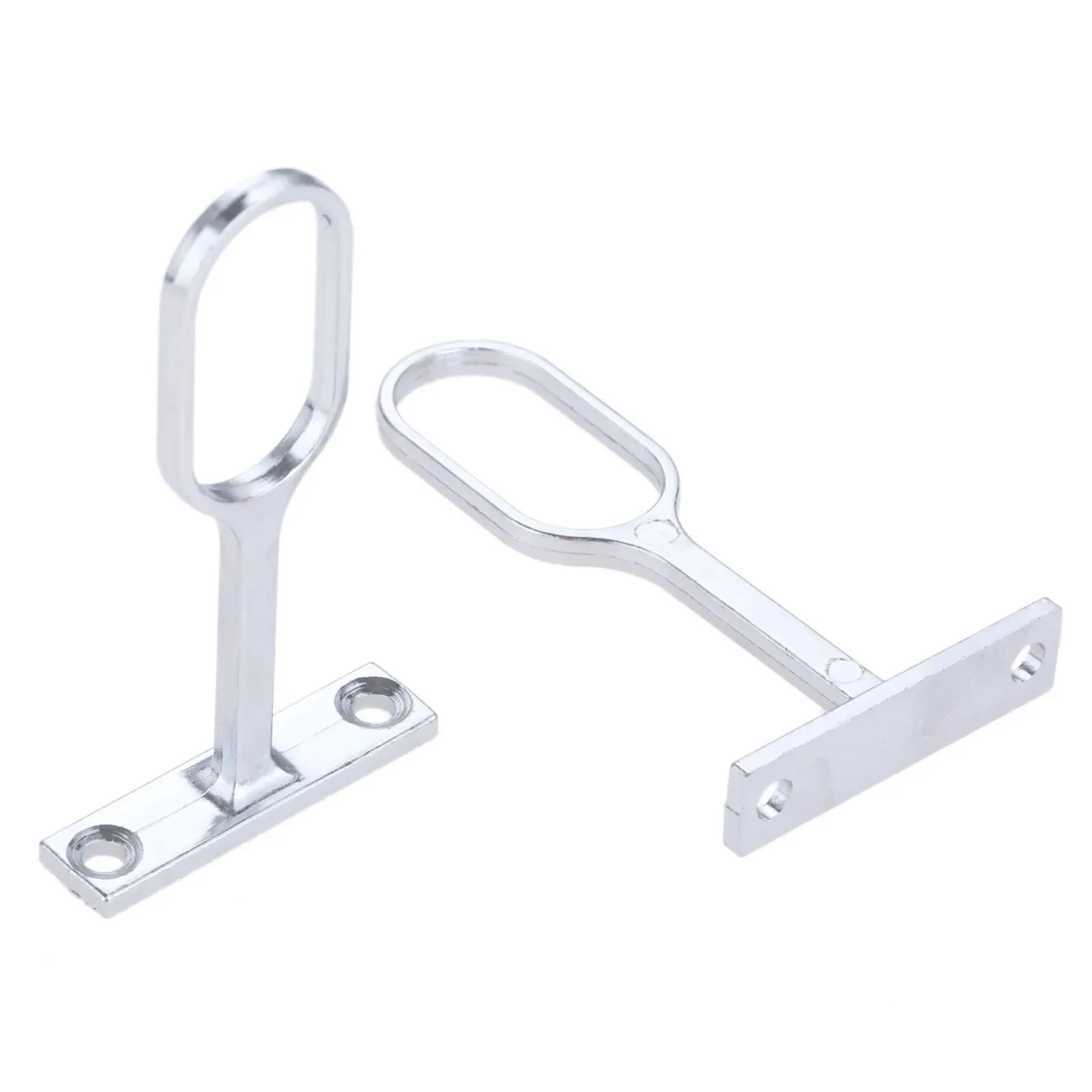 2pcs Stainless Steel Wardrobe Rail Support Flange Bracket Hange Clothes Rod Seat Hanger Pipe Bracket 16mm Tube Dia