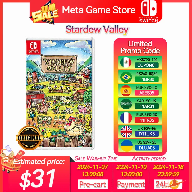 Stardew Valley Nintendo Switch Game Deals Physical for Nintendo Switch OLED Nintendo Switch Lite Nintendo Switch Game Cards