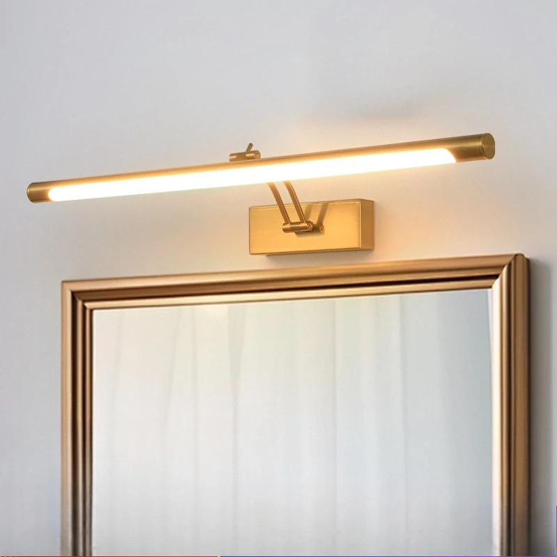 Modern American LED Mirror Light For Bathroom Cabinet Dimmable Makeup Wall Lamp Long Strip Waterproof Washroom Lamp