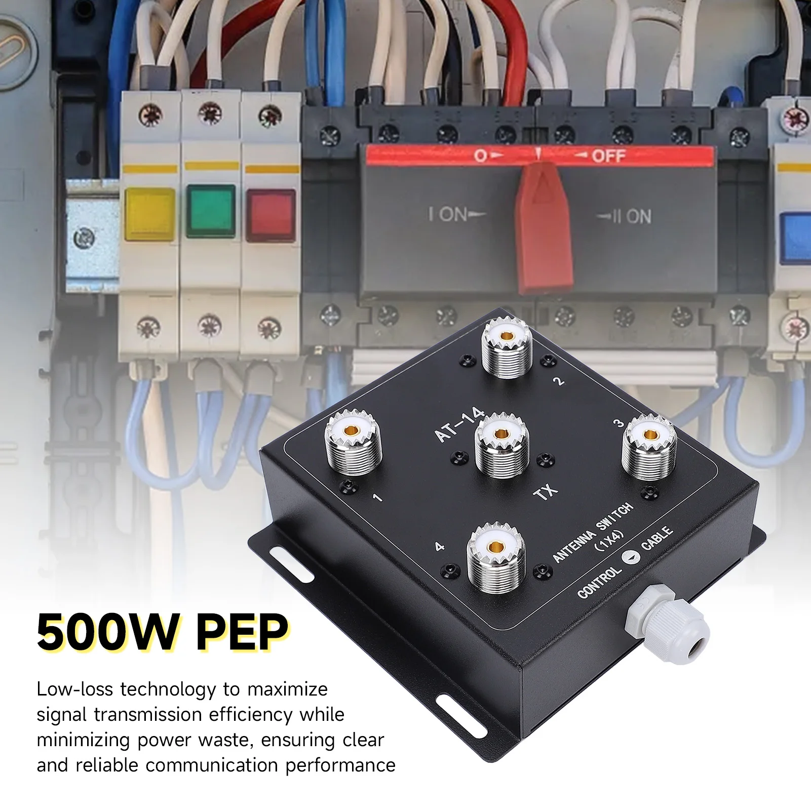 Coaxial Remote Antenna Switch Kit 4 Channel 1 Output HF Coax Antenna Switch 500W PEP 1.8-60MHz SO-239 Connector for Ham Radio