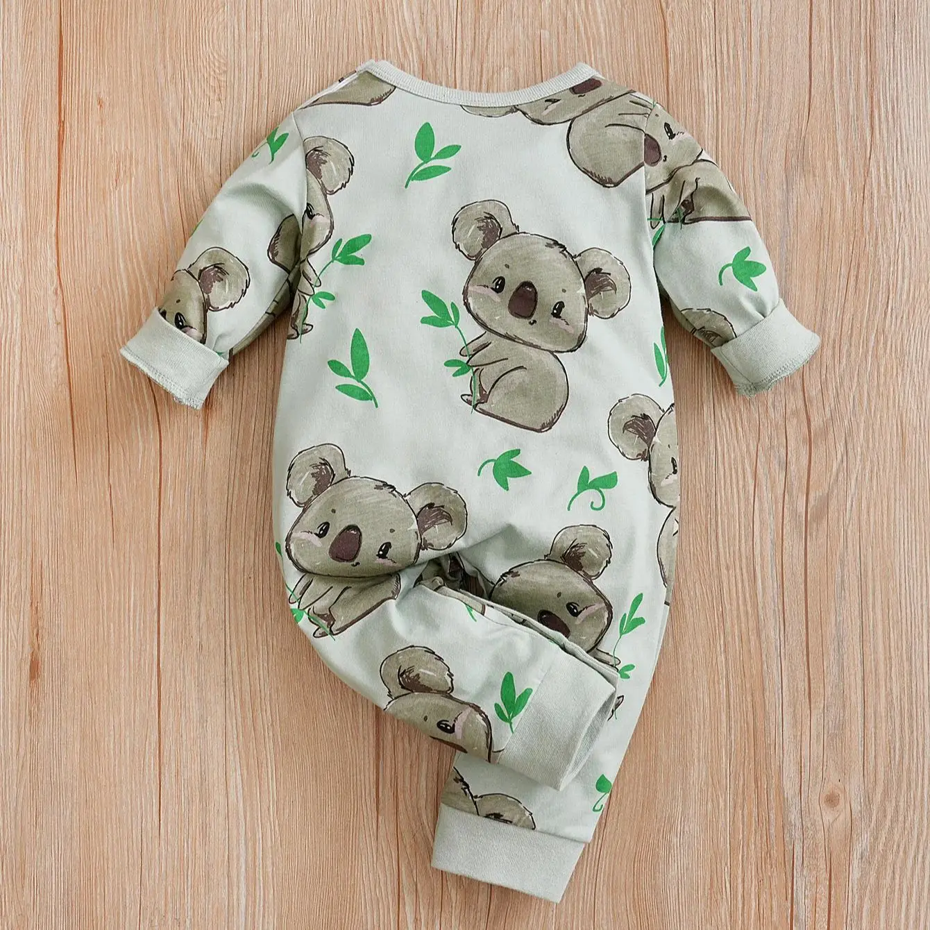 0-18M spring and fall baby one-piece long-sleeved newborn romper Cute cartoon animal-Koala print clothing cotton baby clothing