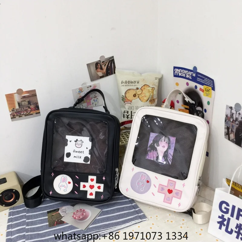 Y2K Cute Clear ItaBag Women's Lolita Backpack Kawaii Girl Shoulder Bag DIY Display Transparent Pocket Japanese Doll Tote Handbag