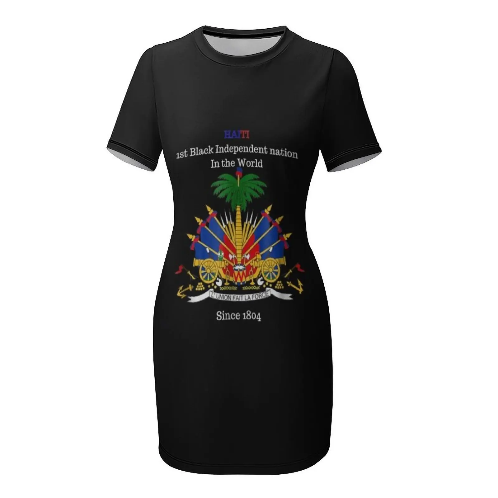 T-Shirt mit haitianischer Flagge, ideal für die Unabhängigkeitstag, kurzärmeliges Kleid, Damenkleid, Sommerkleid für Damen 2025,