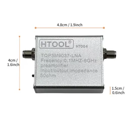 HT004 Signal Amplifier Low Noise 100k-6GHz Wideband Preamplifier Full Band TQP3M9037 Amplifier 10M-6GHz Gain 20DB LNA