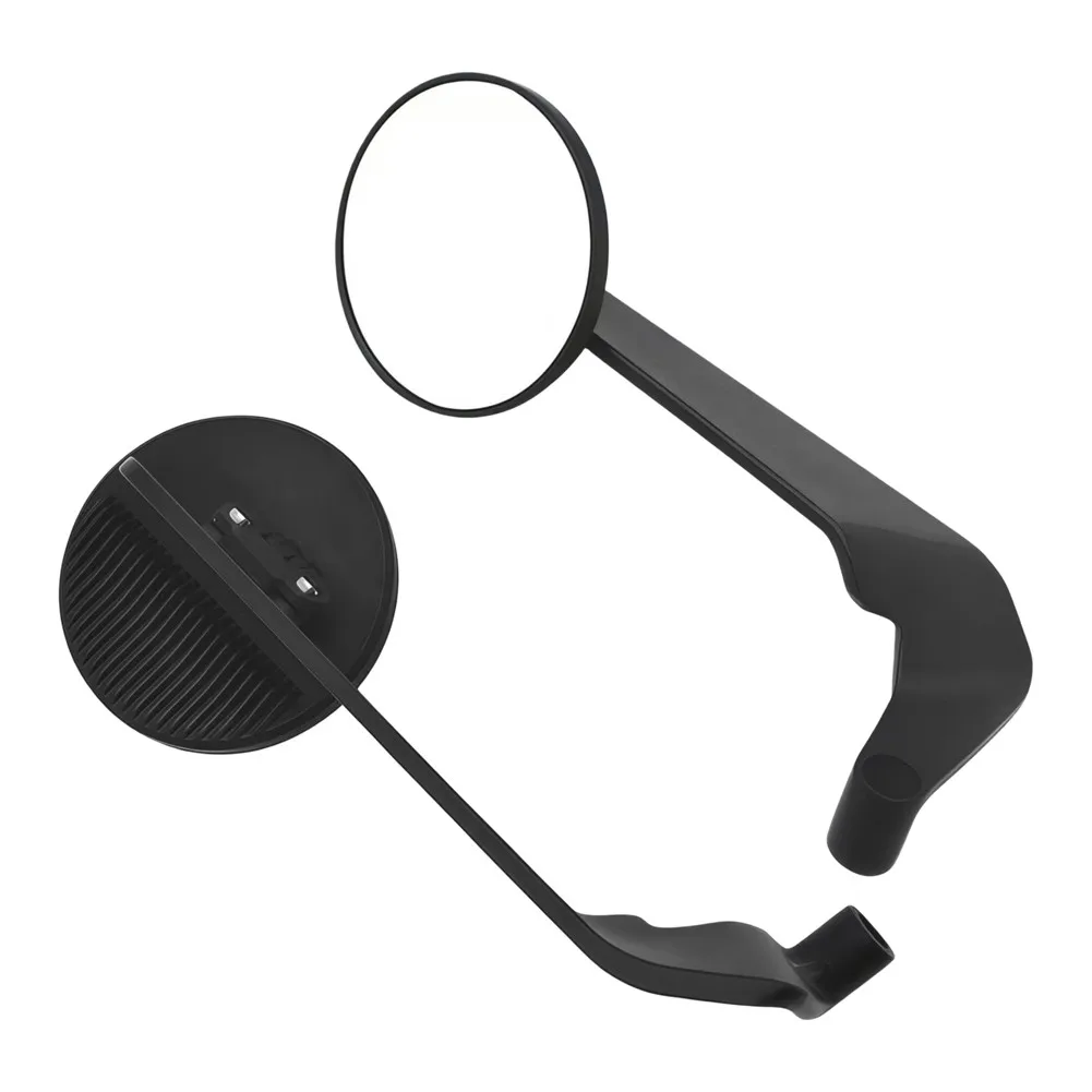 

Streamlined motorcycle mirror with winglet round convex wide angle reflection aluminum alloy black fits most models