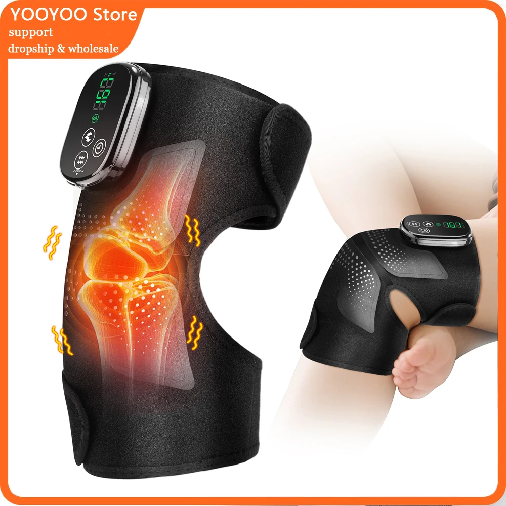 

LED Light Therapy Electric Knee Massager with Heating & Vibration 42 LED Beads 5000mAh Battery Knee Pad Muscle Relax