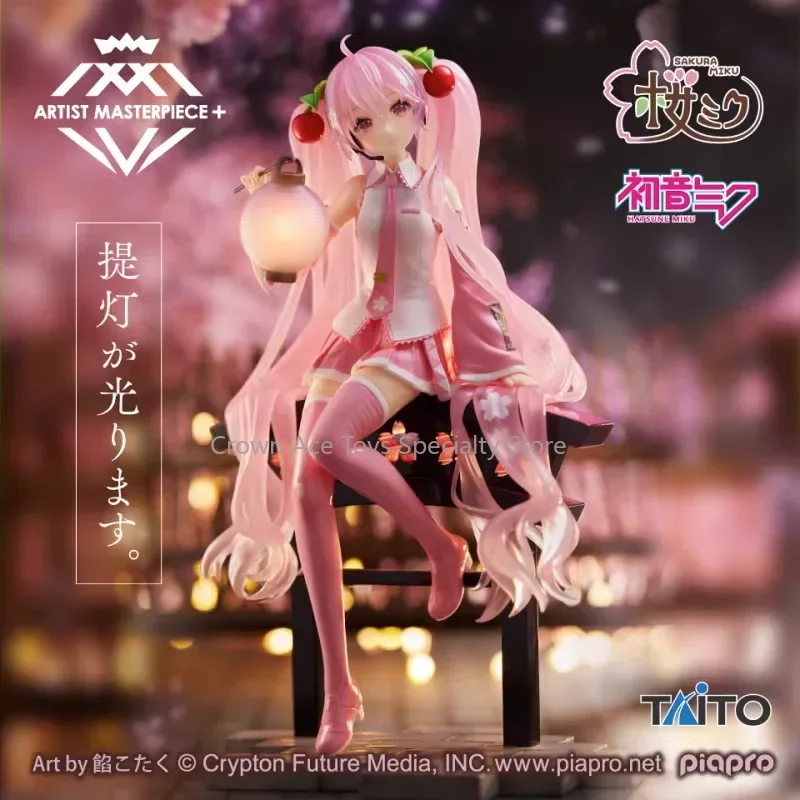 TAITO Virtual Singer Anime Hatsune Miku Sakura Miku Hand Lantern Action Figure Trendy Toys Doll for Kids Gift Collectible Model