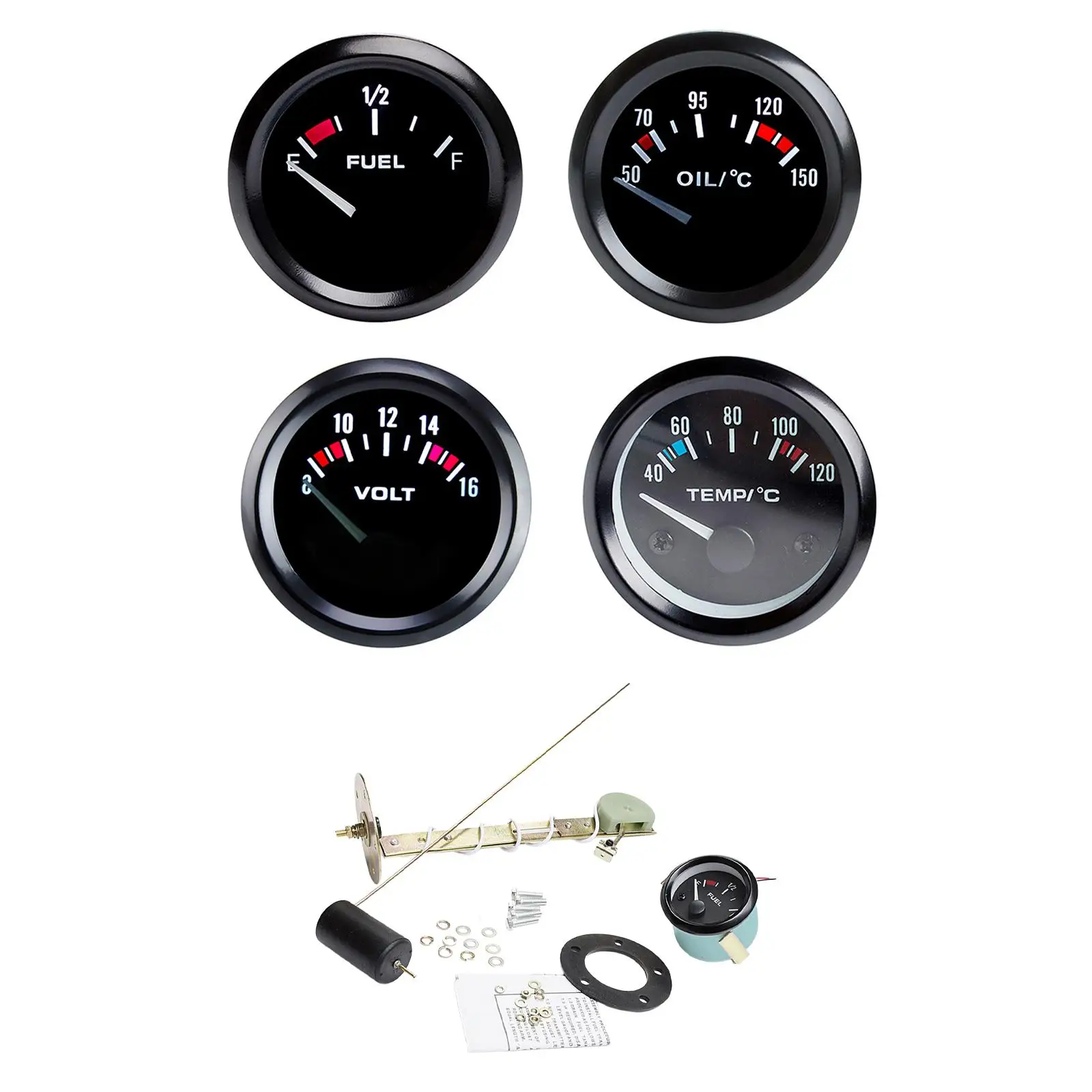 Fuel Gauge Meter LED Display Adjustable Universal 52mm 12V for High Performance Car Accessories Durable Replaces Premium