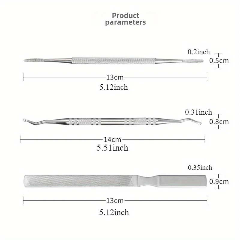 Profesjonalny zestaw do pielęgnacji paznokci ze stali nierdzewnej, 4 szt., narzędzia do manicure i pedicure, zawiera odpychacz do skórek, pilnik do paznokci, brzytwę, obcinacz do paznokci