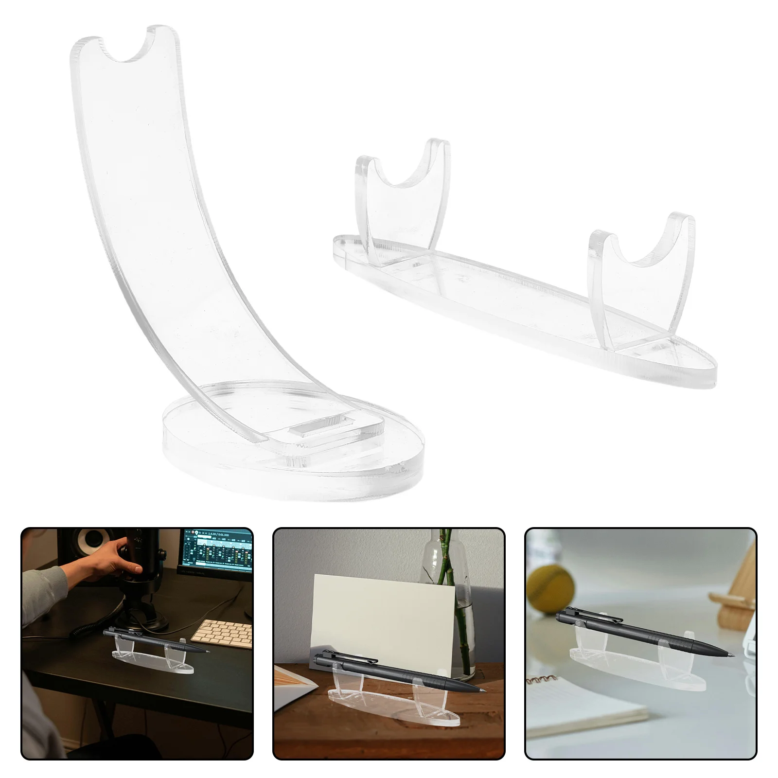 2Pcs Clear Acrylic Pen Stand Holder Multifunctional Makeup Brushes Storage Organizer Pencil Display Rack Fountain Pen Stand