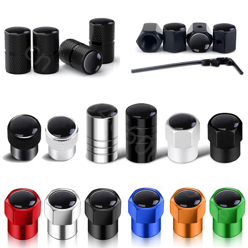 High Quality 4PCS Metal Car Wheel Tire Valve Stem Caps Cover DustProof Anti-Theft For Truck Motorcycle Bicycle Auto Accessories