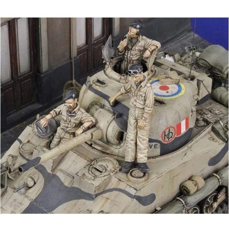 1/35 Scale Resin Figure Model Building Kit Hobby Miniature Diorama Toy Tank Crew 3 People Unassembled and Unpainted N1327