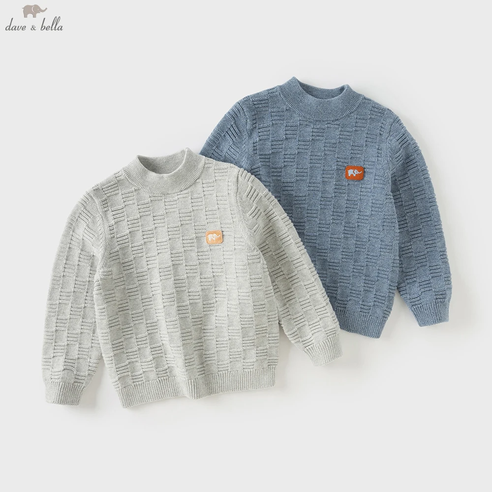Dave Bella Autumn Winter Warm Pullover Sweater for Spring Boys Knitted Sweater Children Outerwear Coat Kids Clothes DB4253914