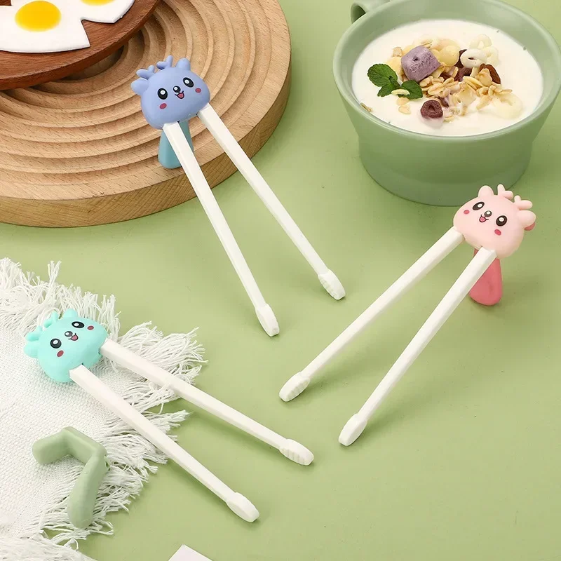 Cute Kids Cartoon Training Chopsticks, Learning Aid for Correct Grip, Safe Baby Utensils, Fun Dining Tools for 2-6 Year Old Baby