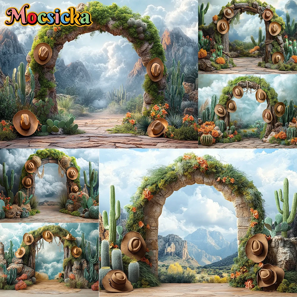 Mocsicka Photography Backdrop Western Cowboy Adventure Decoration Newbron Birthday Party  Portrait Backgrounds For Photographs