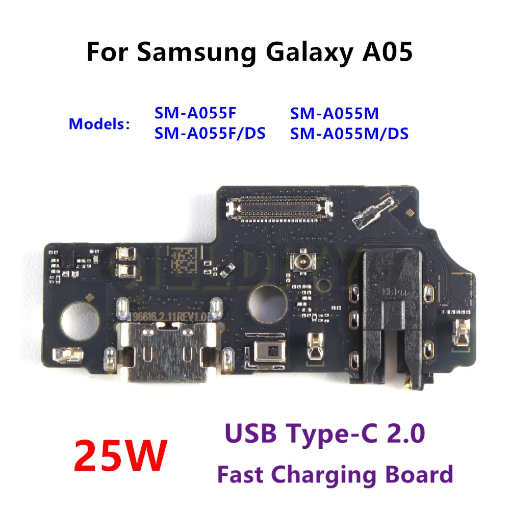 For Samsung Galaxy A05 SM-A055F A055M A055 USB Type-C 2.0 Dock Charger Port Connector Charging Board Module Microphone