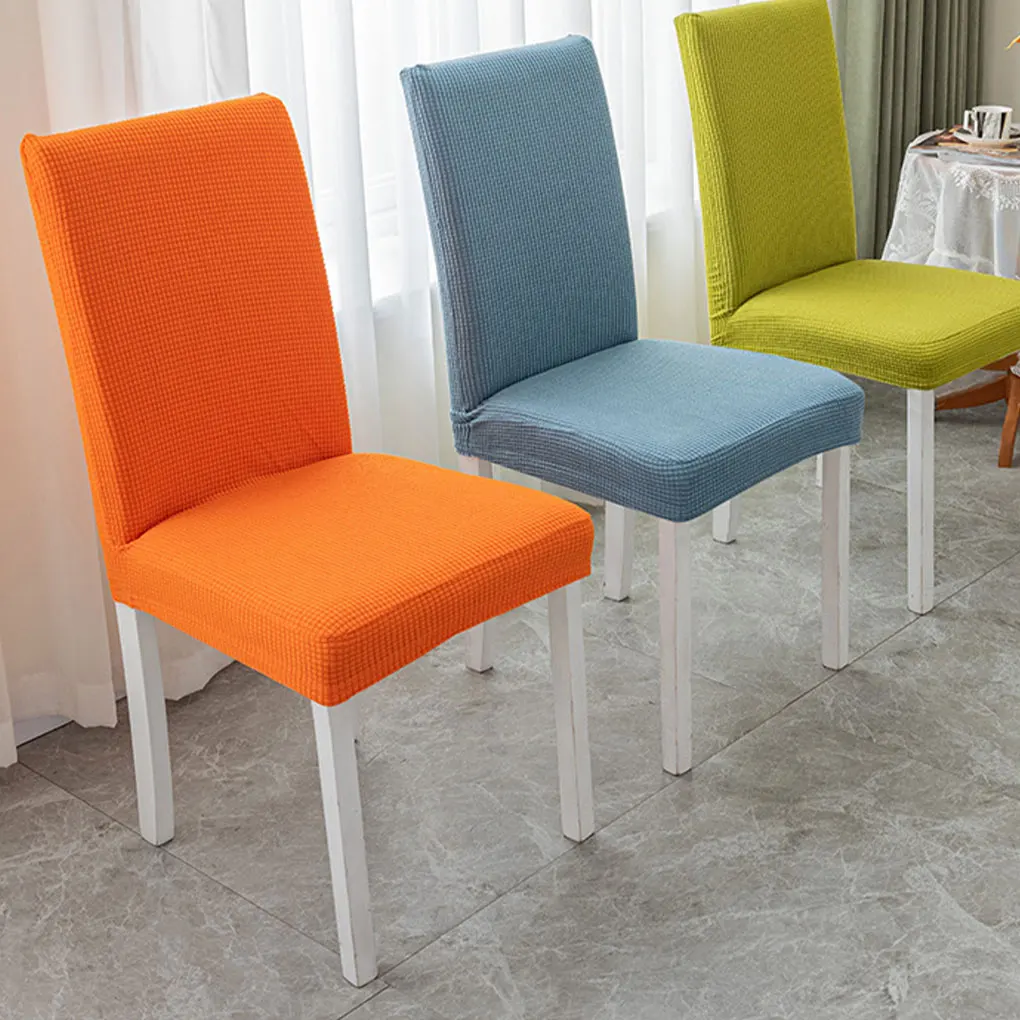 Polyester Modern Dining Chair Slipcovers Stylish And Easy To Clean Widely Usage Stretch Seat Cover orange convention