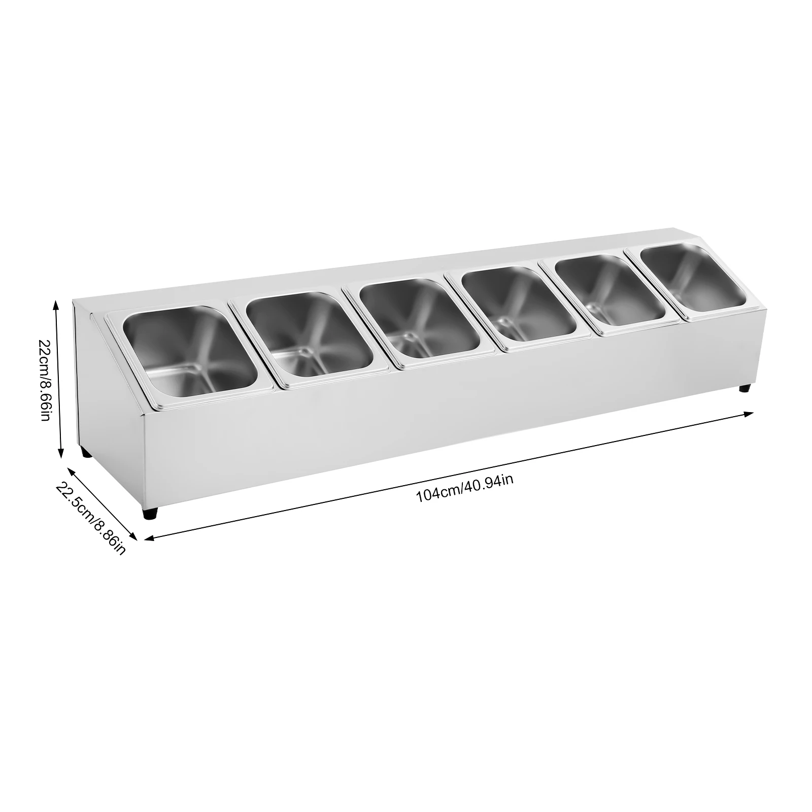 Stainless Steel Spice Rack Shelf with 6pcs 1.5L Food Containers&Lids Large Capacity 6-Grids Seasoning Box Trays Ingredient Box for placing all kinds of food and spices