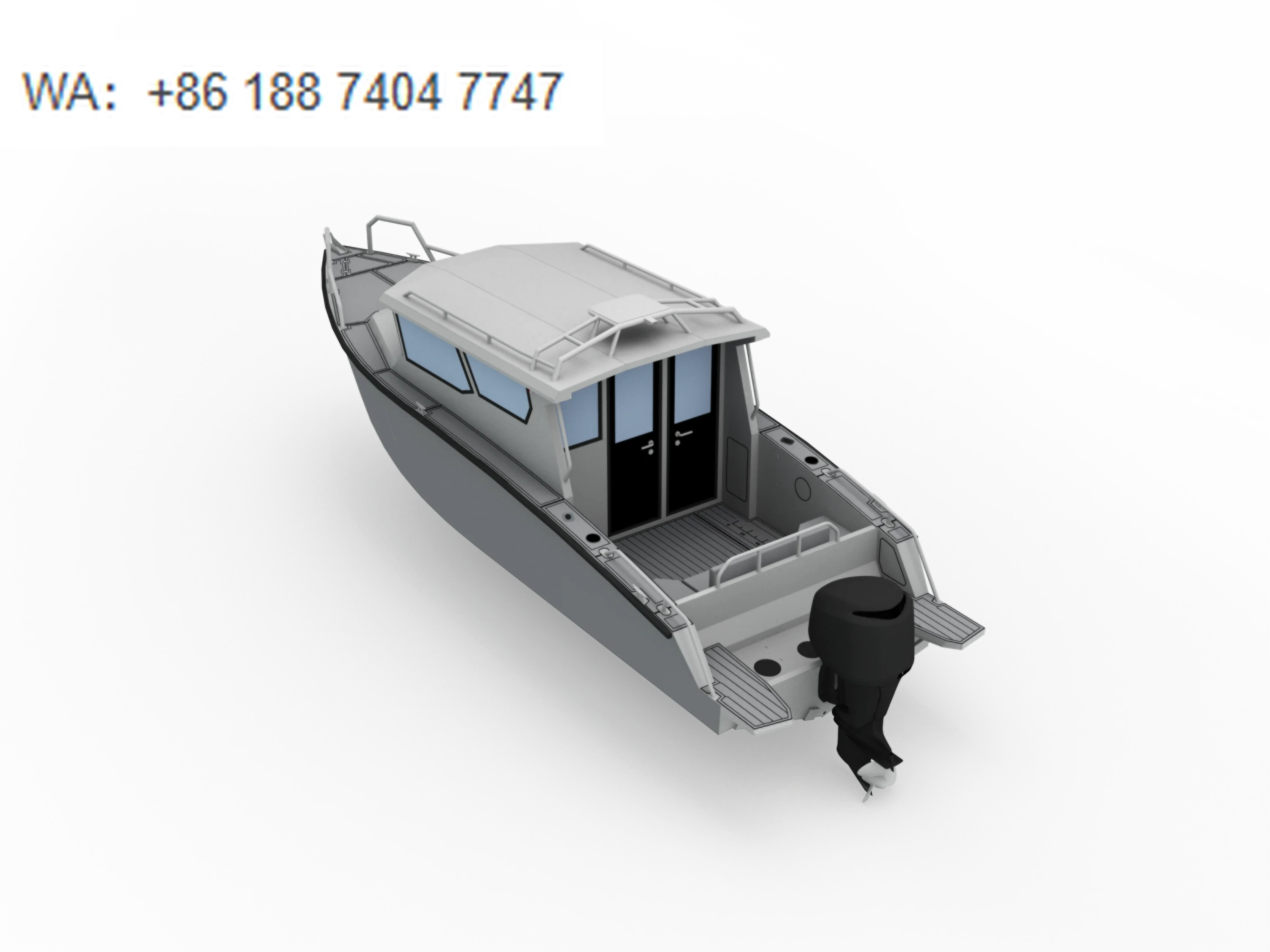 Europe Design Aluminum Boat 8.4m Fast Cabin Boat for Patrol and Recreation