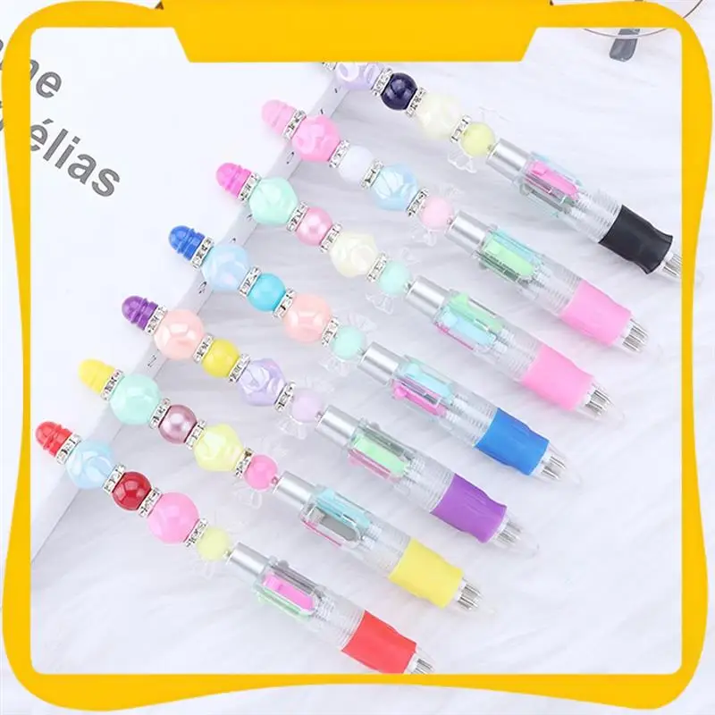 

24Pcs Multi-Color Beaded Pens 4-In-1 Colorful Beaded Pens Retractable Ballpoint Pens DIY Making Kit For Office Easy Install