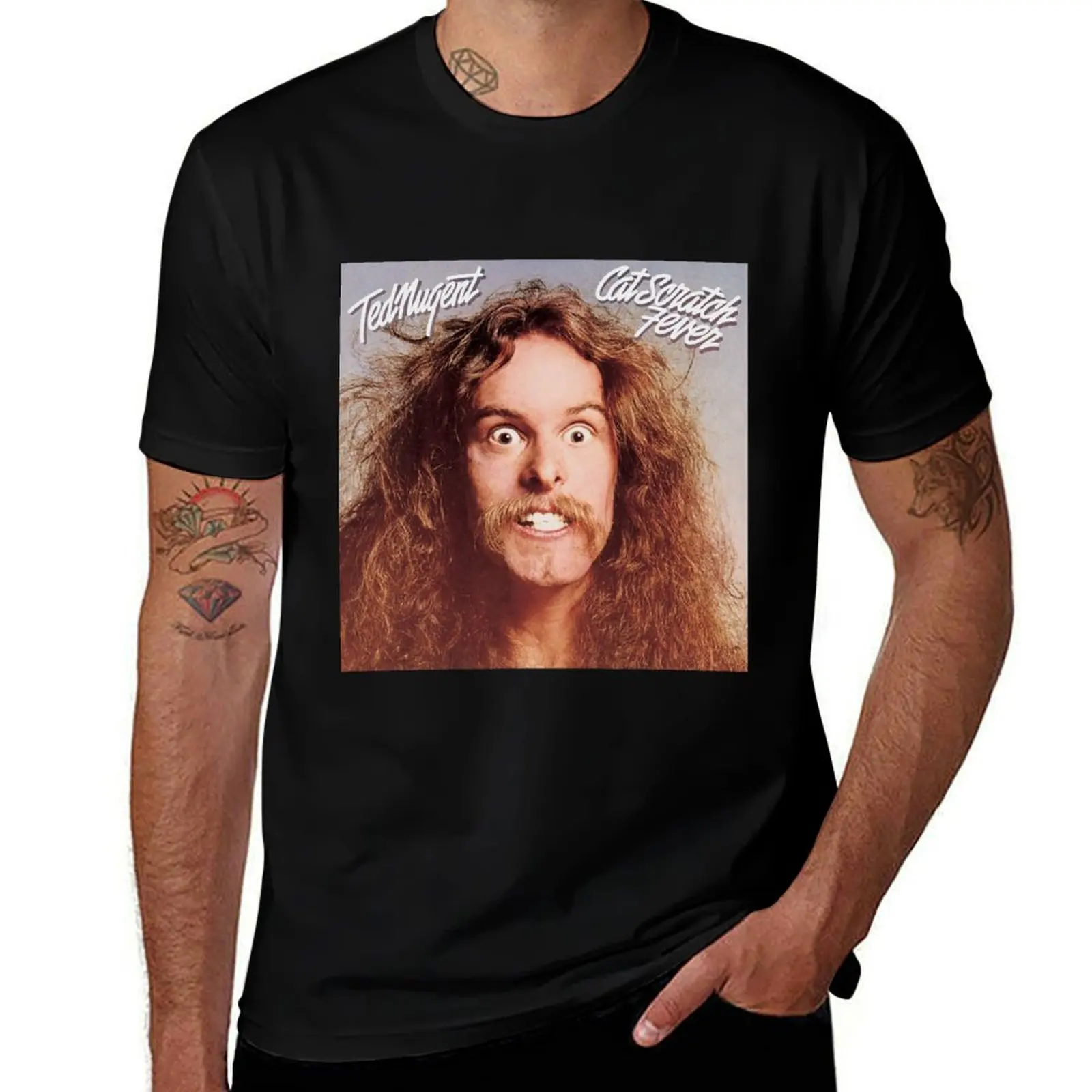 

Ted Nugent cat scratch fever T-Shirt Retro Graphic Print T-Shirt