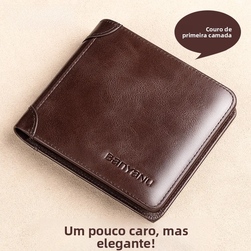 top-layer-cowhide-leather-wallet-unisex-short-style-driver-license-id-card-holder-retro-design-integrated-structure-horizontal