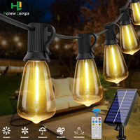 10M 18M 30M Solar String Light ST38 Led Filament Bulb 24V Shatterproof Solar Festoon Garland For Patio Party Garden Decorection