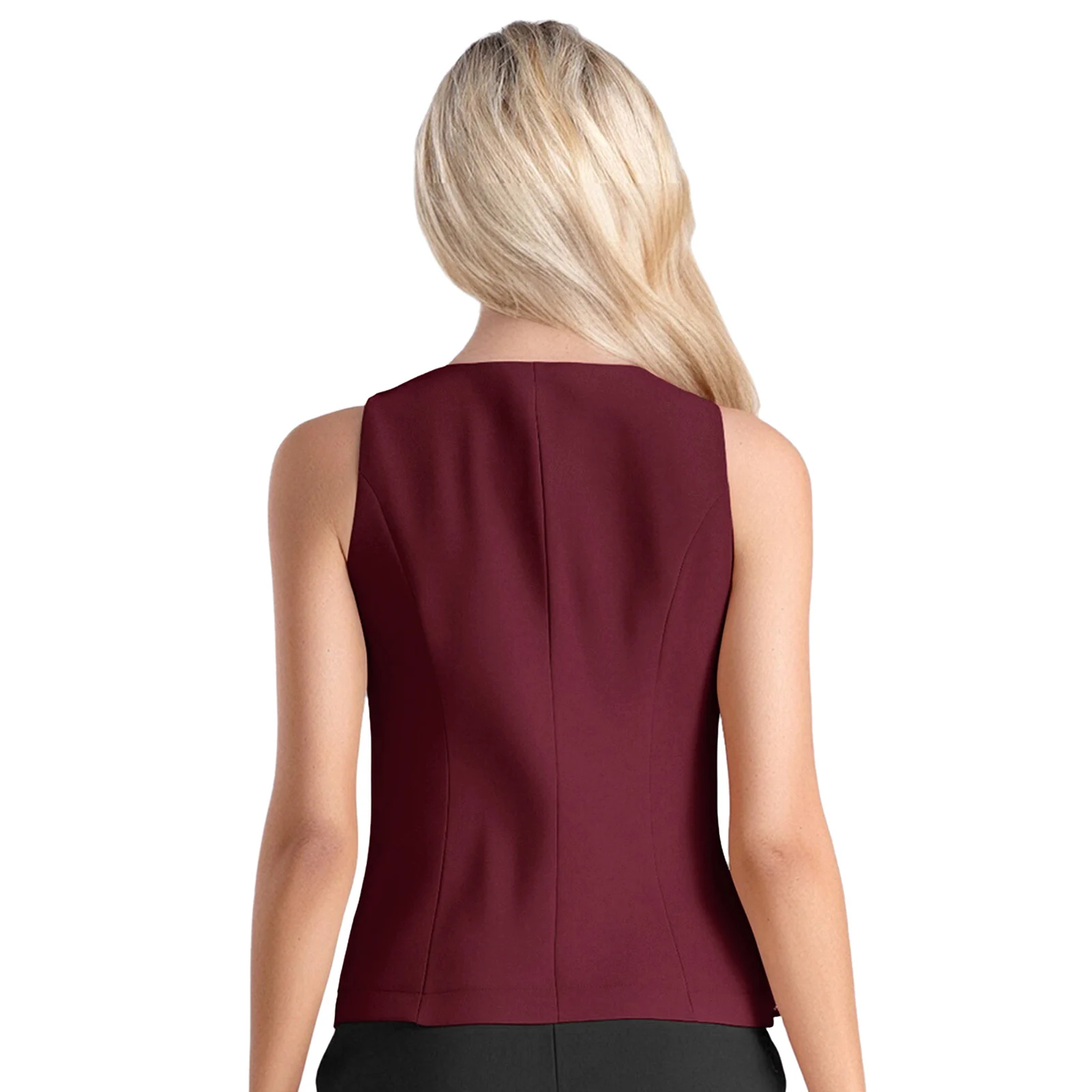 سترة عمل للنساء بدون أكمام صدريات رسمية سترات على الطراز الكوري صدرية بأزرار للمكتب للسيدات ملابس عمل للتنقل