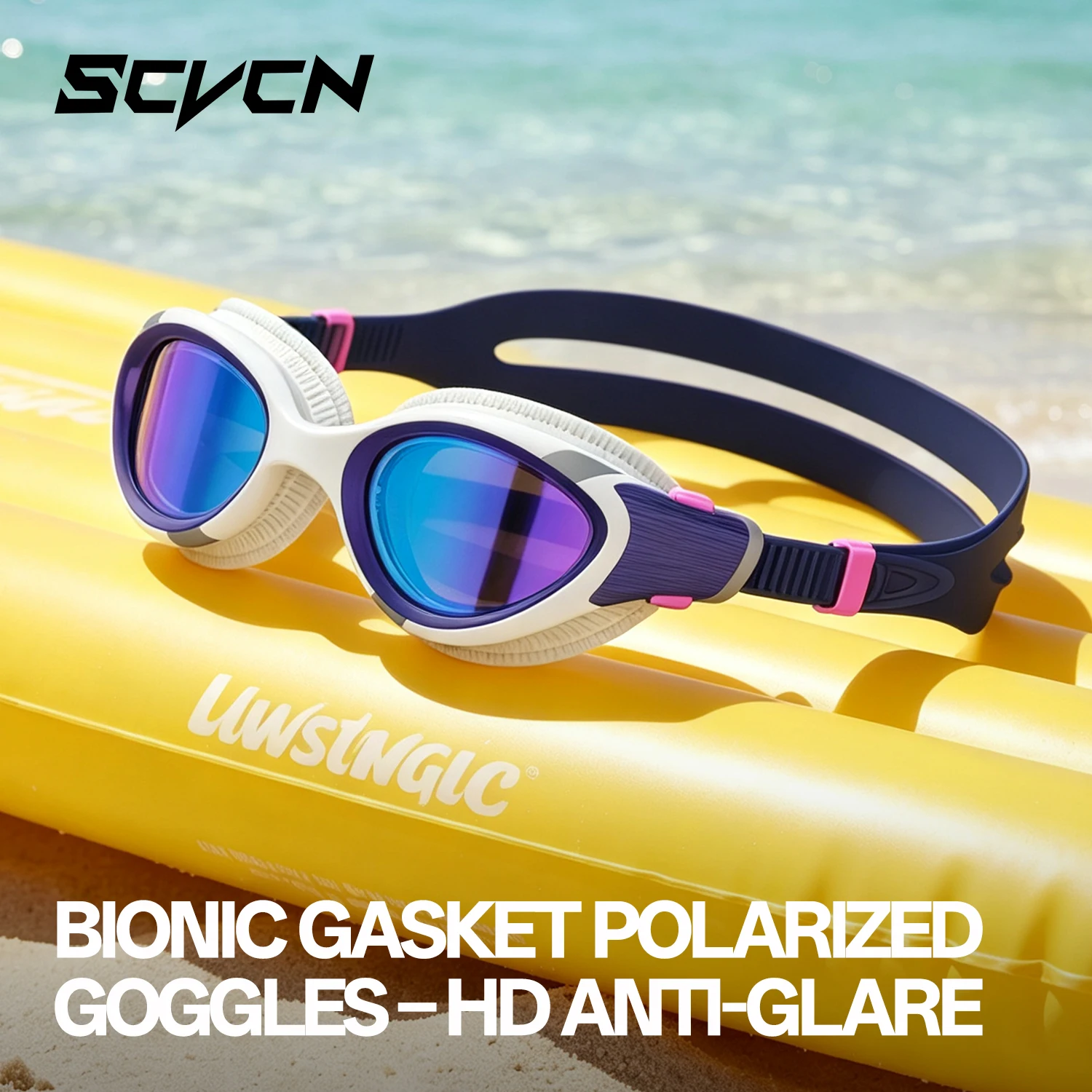 SCVCN UV400 Polarized Swim Goggles Anti‑Fog 3D Leak‑Proof Silicone Swimming Goggles HD Men Women Adult Pool Sea Water Sports