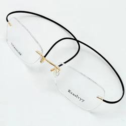 Krasivyy Oval Pure Titanium Rimless Glasses Frames Women Luxury Ultralight Optical Eyeglasses Men New Classics Frameless Eyewear