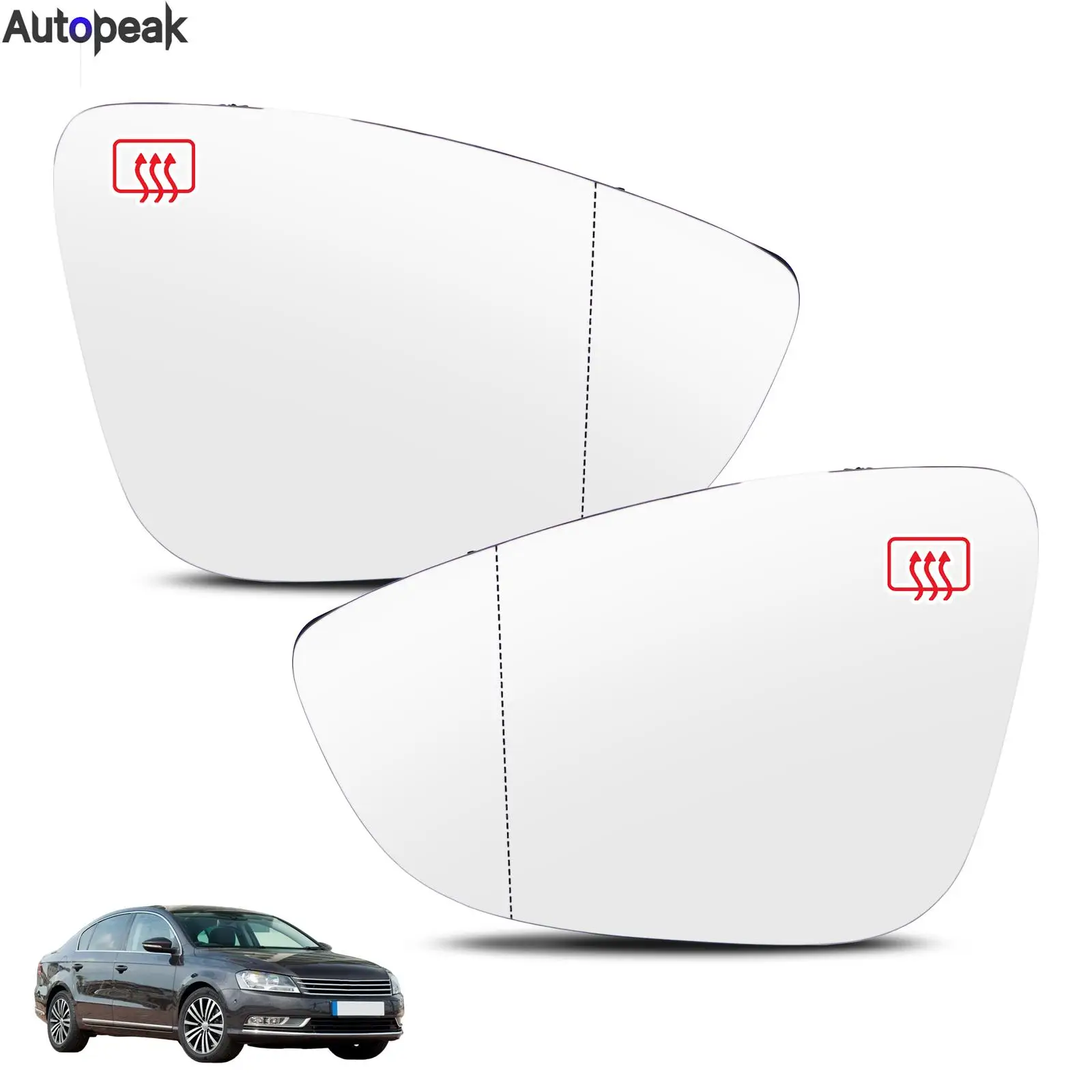 

Heated Side Mirror Glass Door Wing Rear View Rearview Mirror Glass For VW Jetta 6 MK6 2011-2017 CC Passat B7 Scirocco Eos Beetle