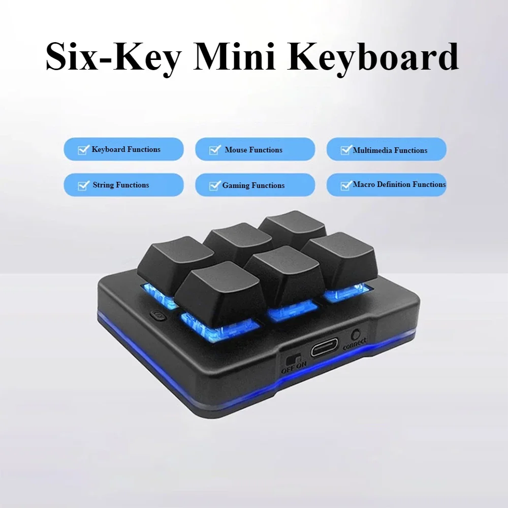 

MK623PRO Мини-механическая клавиатура Tri Bluetooth Беспроводная индивидуальная 6 клавиш Макроопределенная клавиатура ПК Офисные игровые аксессуары