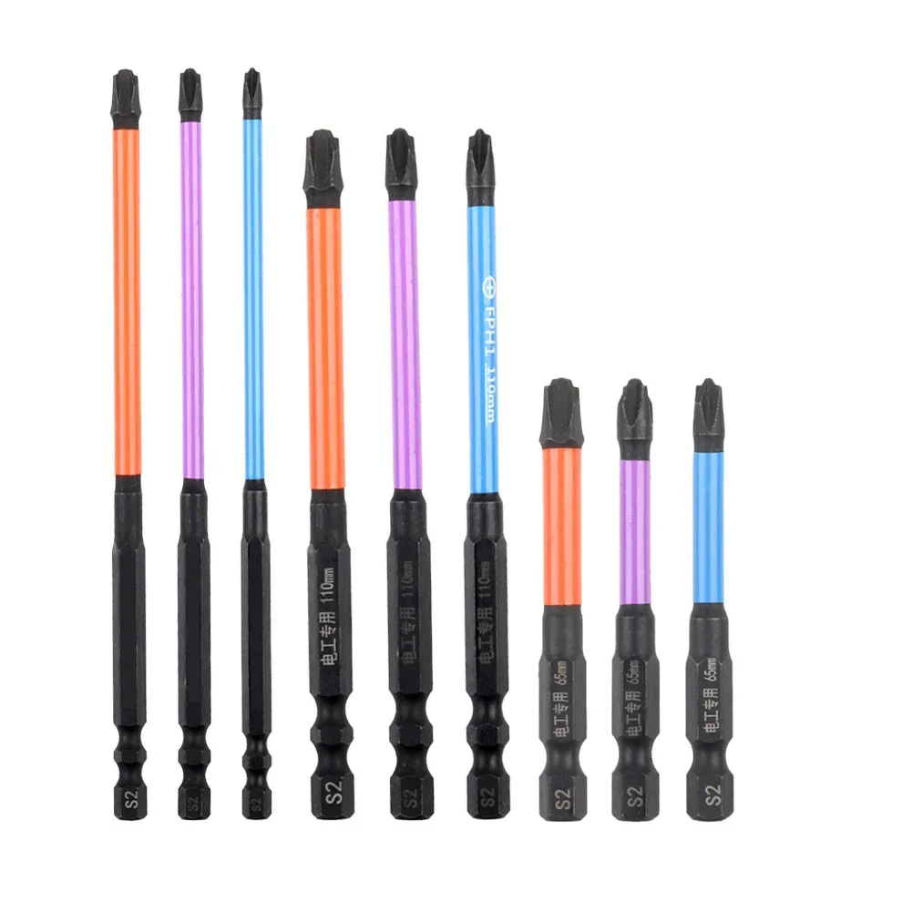 1pc クロスドライバービット磁気バッチヘッドインパクト強力なクロスドライバー FPH1 FPH2 FPH3 ドライバービット 65/110/150 ミリメートル