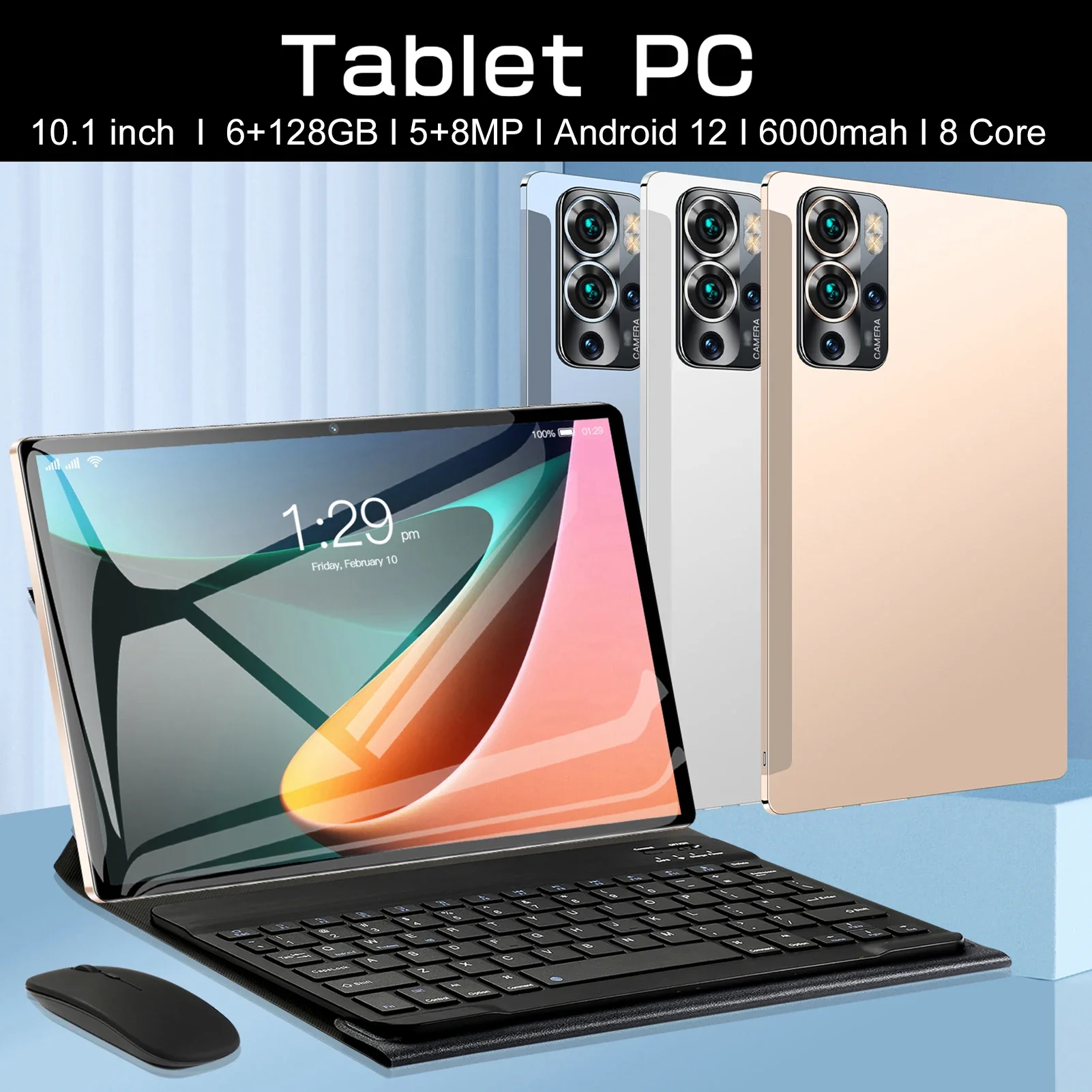 Nueva tableta S22 de 10,1 pulgadas, 16GB + 512GB, 1960x1080P, Android 13, Bluetooth 5,0, llamada 5G, procesador MT6797 de 8 núcleos, 12000mAh con funda para tableta