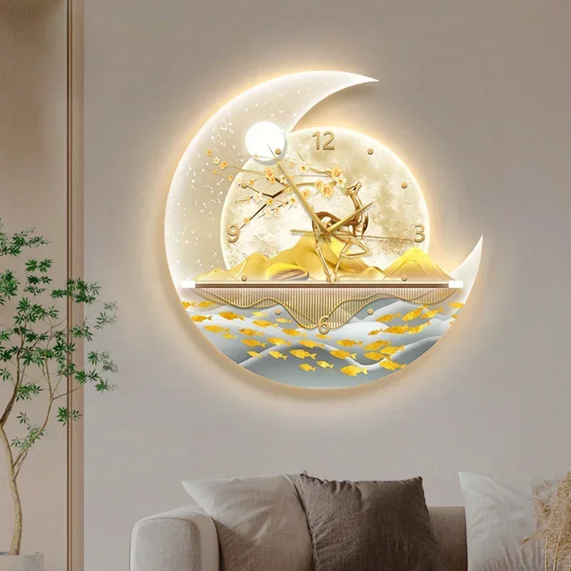Relaxing Mural Wall Clocks Luxury Digital Mechanism Led Modern Restaurant Wall Watch Show Silent Lightweight Reloj Home Design