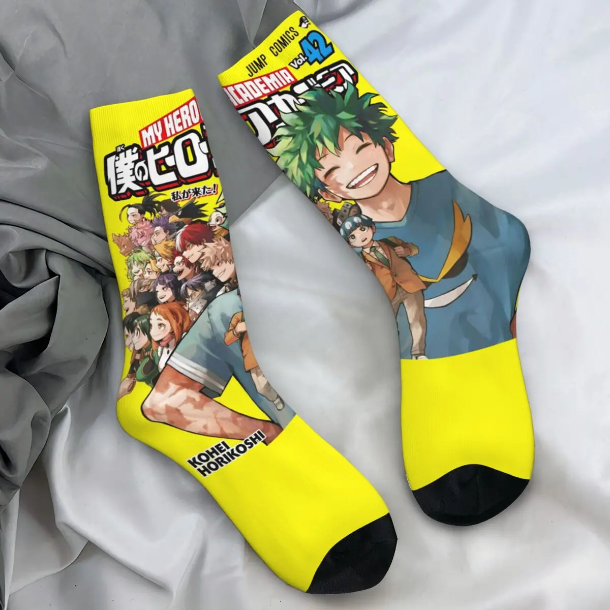 

Носки My Hero Academy в стиле японского аниме, современные чулки, зимние противоскользящие носки для взрослых и мужчин, средние мягкие спортивные носки для бега с графикой