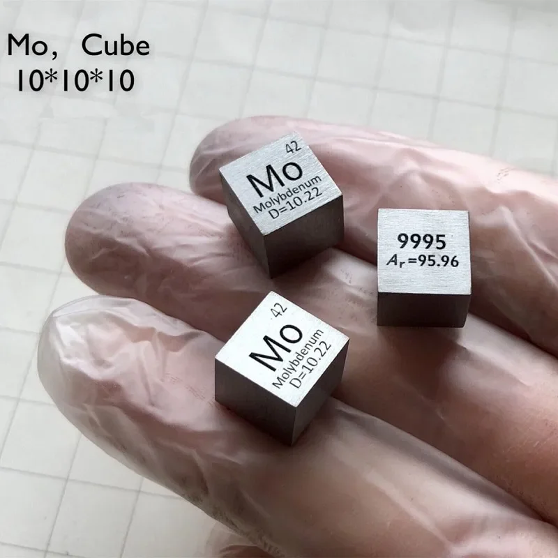 1pc 99.93% Pure Molybdenum Block Metal Mo Periodic Table Cube High Purity Molybdenum Cube Hobby Display Collection 10*10*10mm