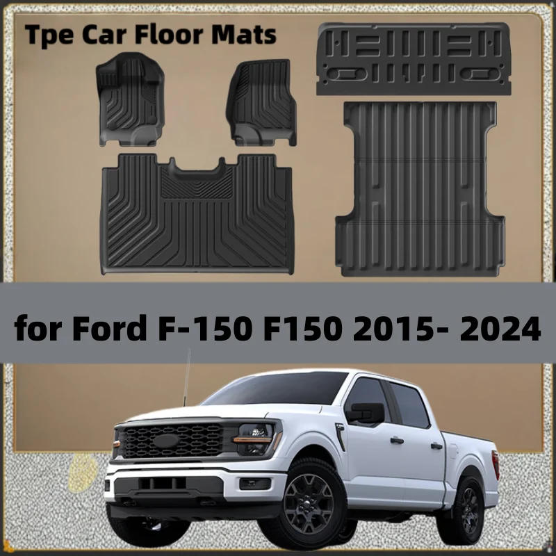 Для Ford F-150 F150 (не подходит для задних сидений с откидным хранилищем под сиденьем) 3D-коврики для пола автомобиля из TPE, левый руль