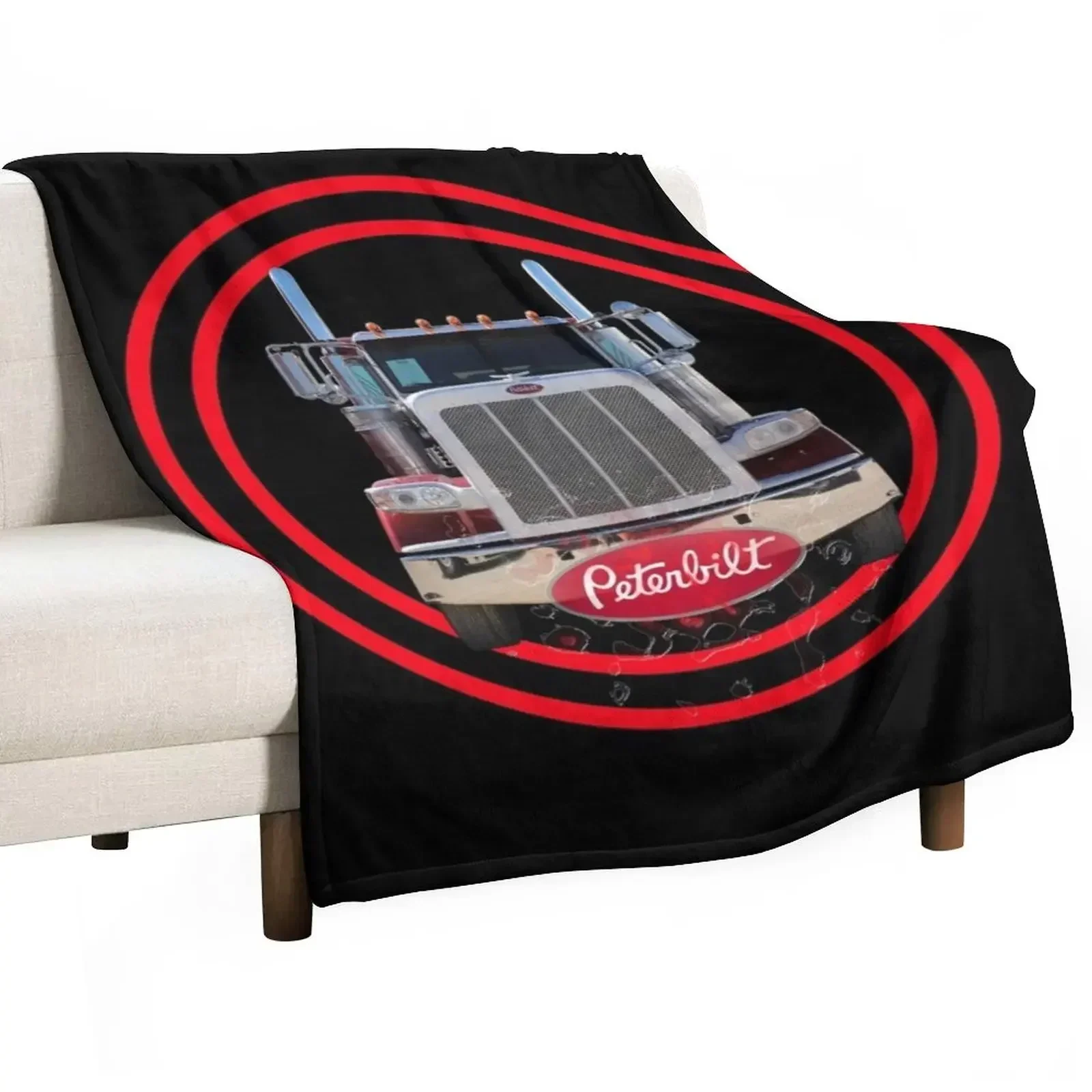 

Truck Logo peterbilt Throw Blanket Bed linens Furry Soft Beds Blankets