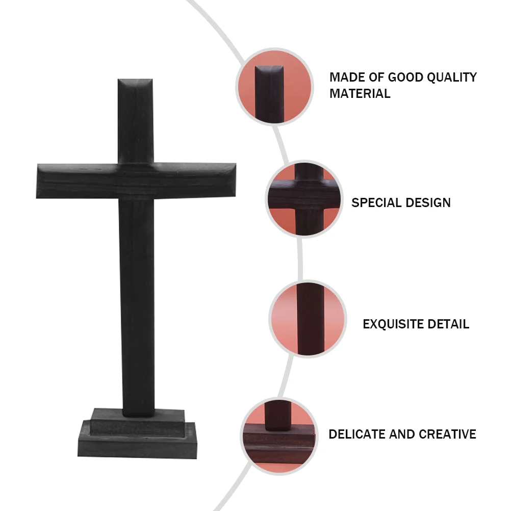 

Crafts Cross Wooden Religious Adornment Manual Christian Ornamentation DIY Black Decoration