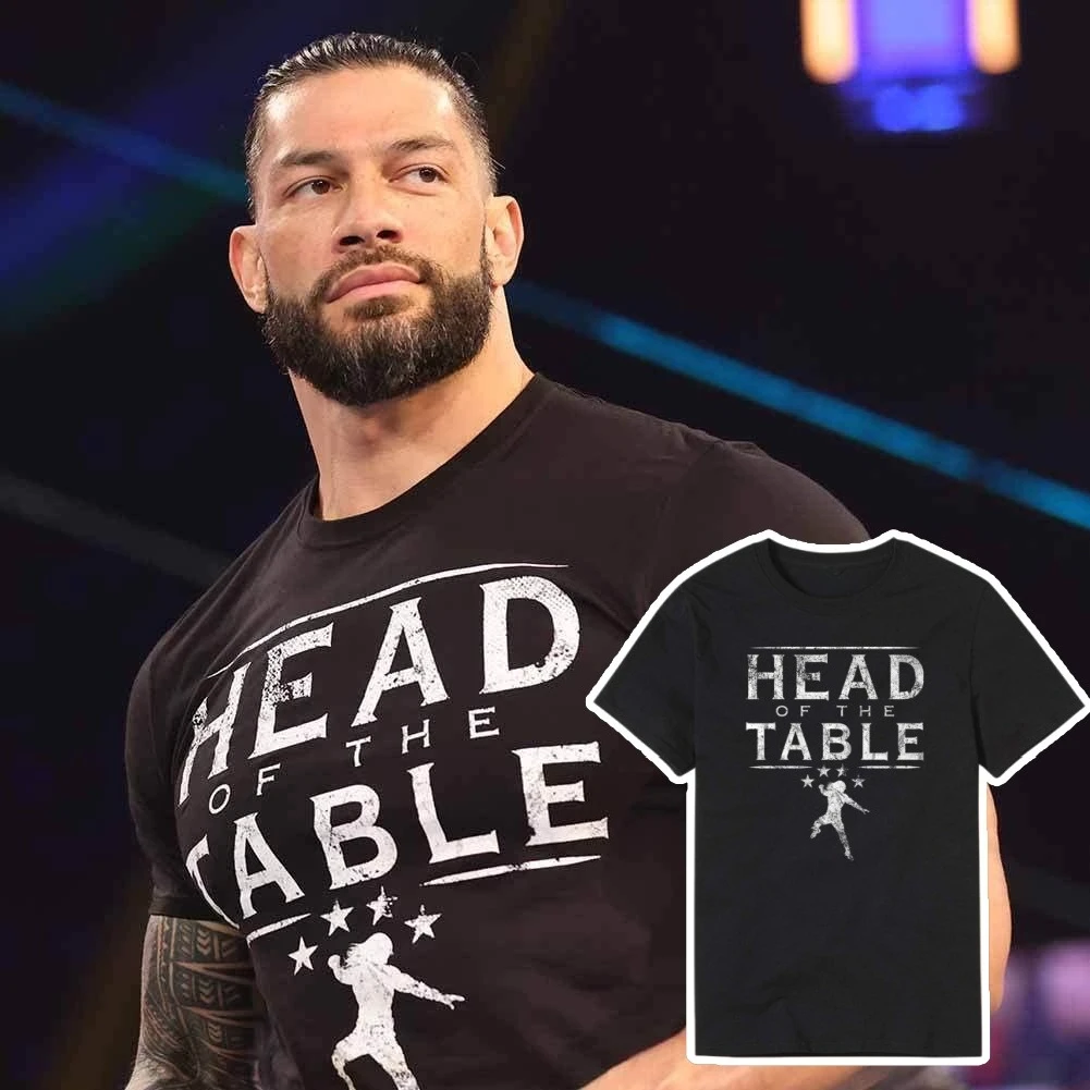 Camiseta de la serie de lucha libre unisex 100% algodón Roman Reigns Head of the Table, nueva colección de verano 2026, estilo oversize Y2K con cuello redondo