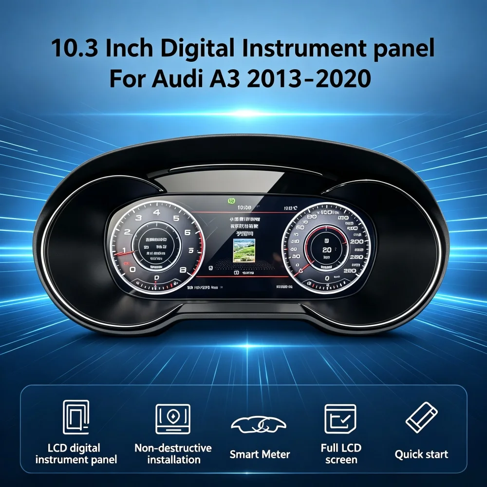 New Car LCD Digital Cluster Instrument CockPit LCD Center Speedmeters Dashboard Player Linux System For Audi A3 2013 2014-2020