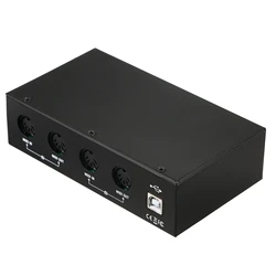 UM4X4 USB MIDI Interface 4 IN /4 Out 64 MIDI Channels 4i/4o + Merge 2i4o MIDI Box 4X4