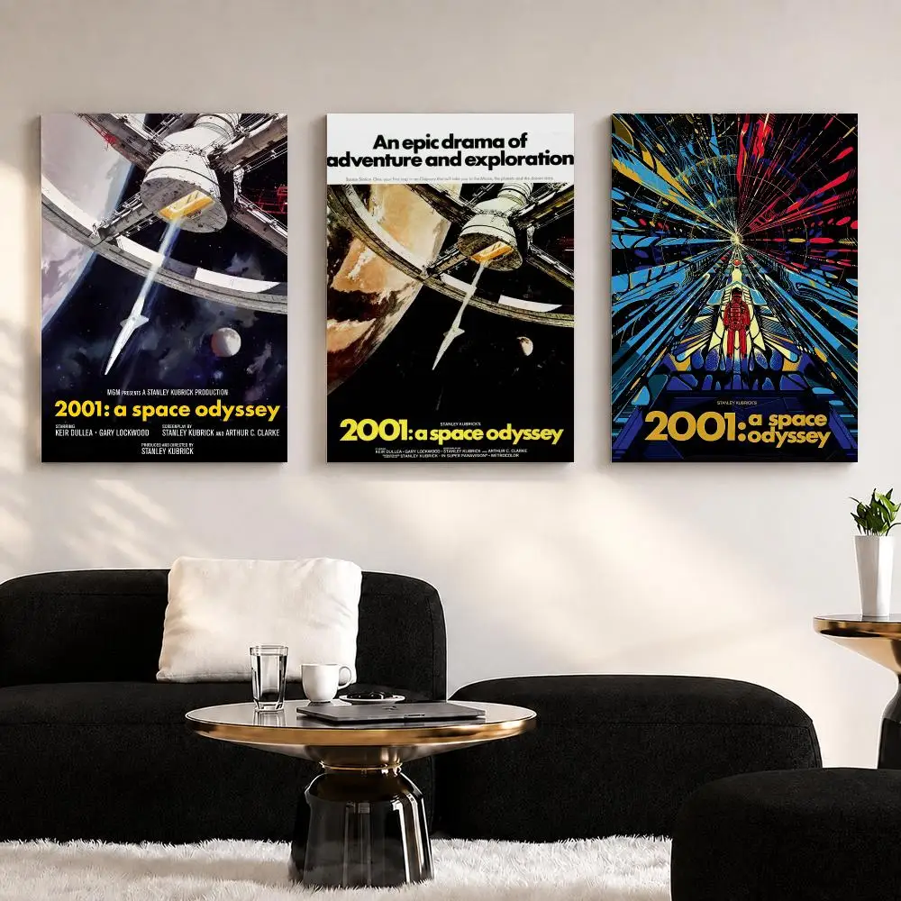 Movies 2001 A S-Space O-Odyssey Framed Wall Painting Ready to Hang Canvas Wall Art Poster for Bedroom Living Room Home Decor