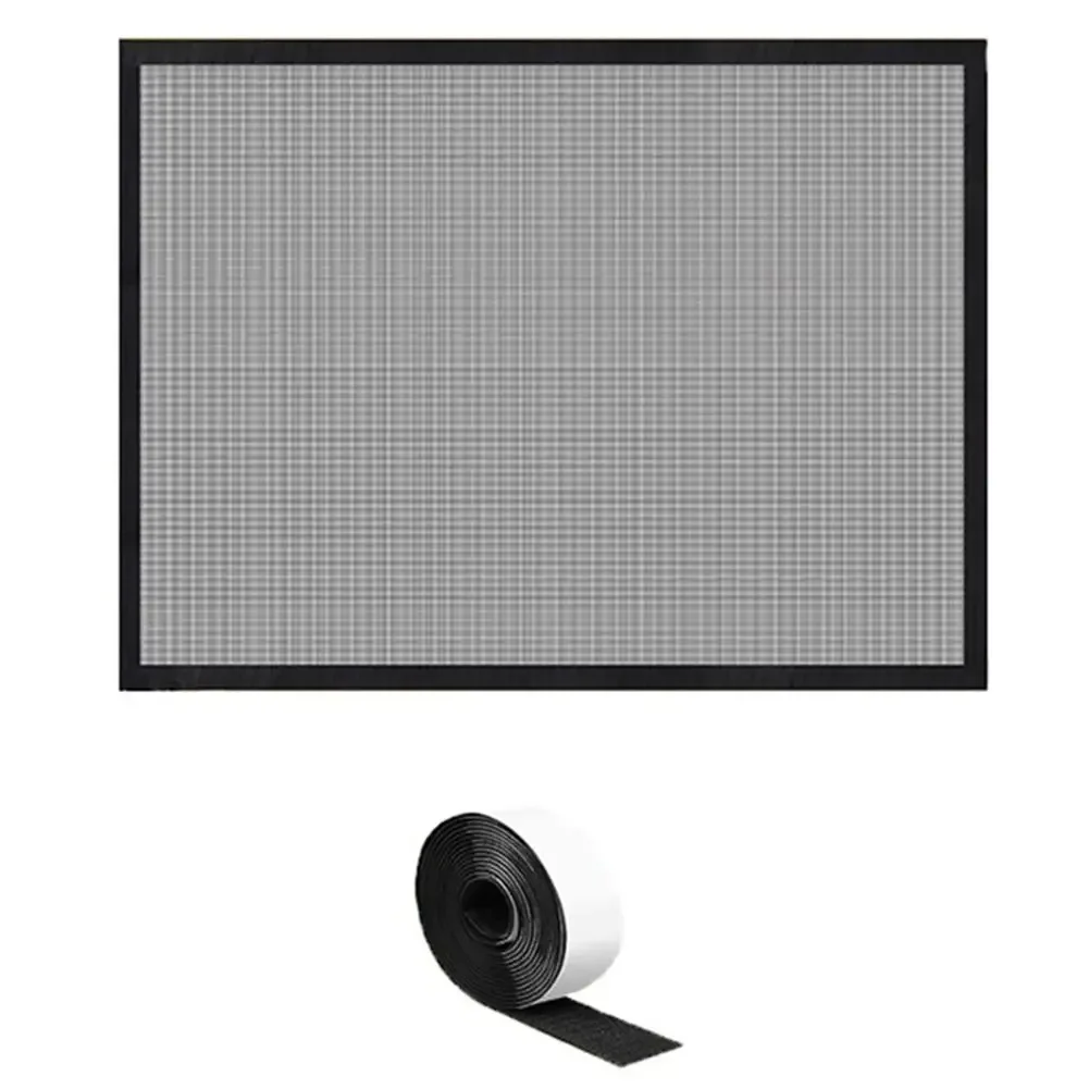 Black Fireplace Screen Fireplace Shield Black Woven Mesh Conceal Ashes And Charcoal Dense Grid Design Quality Materials