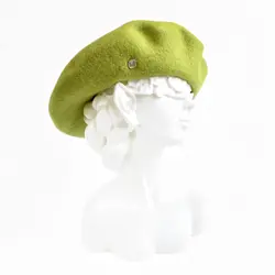 Autumn and winter handmade wool felt beret silver M letter buckle artist elegant female painter hat beret  берет женский