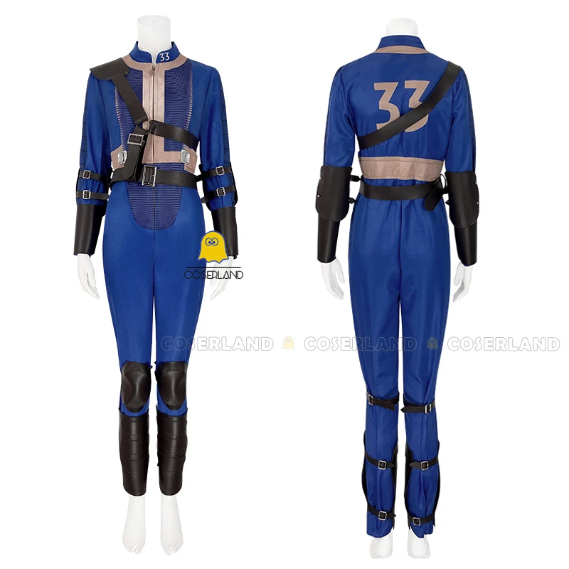 Lucy MacLean Cosplay Costume Fall Cos Out Vault 33 Female Male Survivor Suit Jumpsuit Uniform Halloween Party Women Men Props