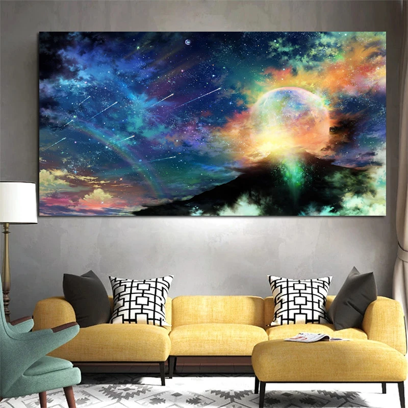 Nebula Starry Sky Solar System Posters Decorative Pictures Space Canvas Painting Earth Planet Wall Prints Living Room Home Decor