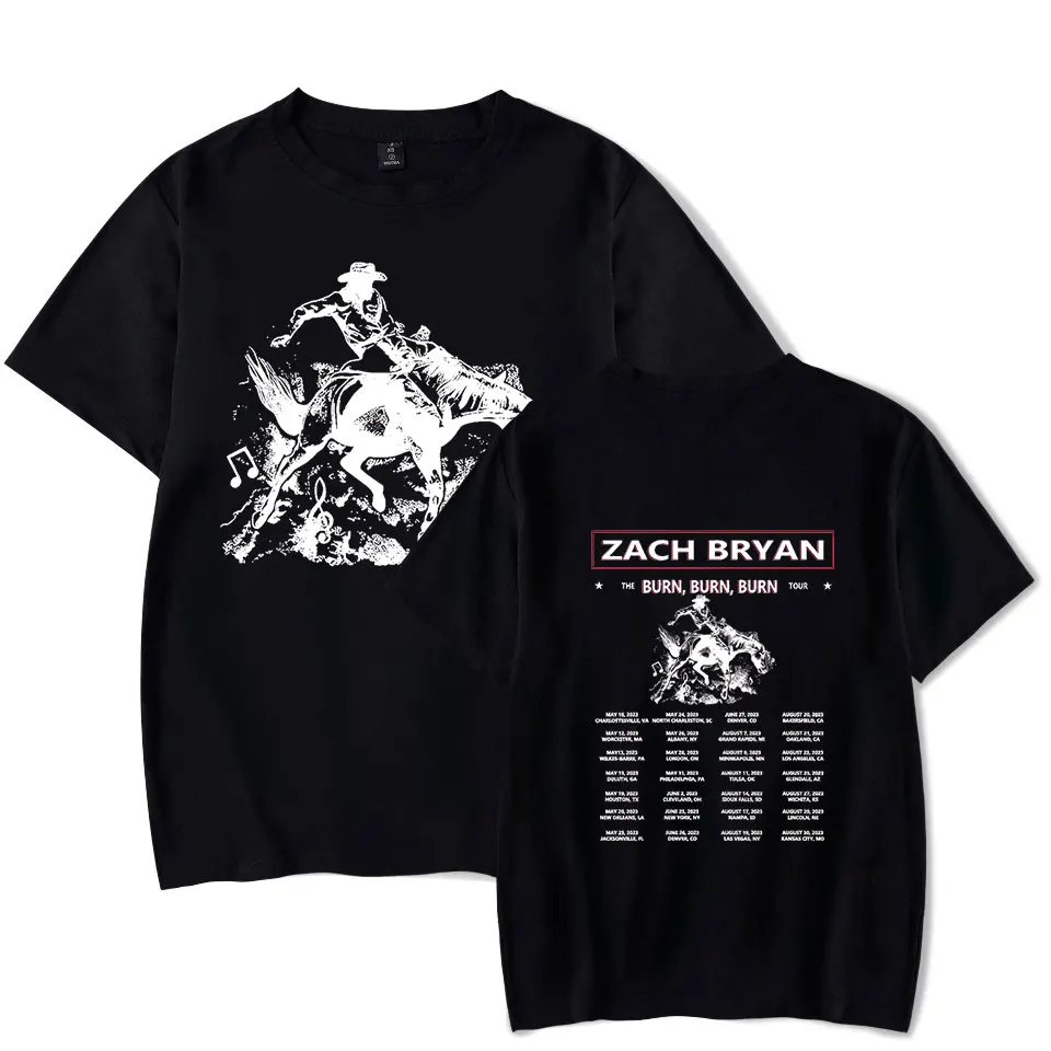 

Unisex Zach Bryan The Burn Burn Tour camiseta, camiseta de manga curta, streetwear estilo casual, moda