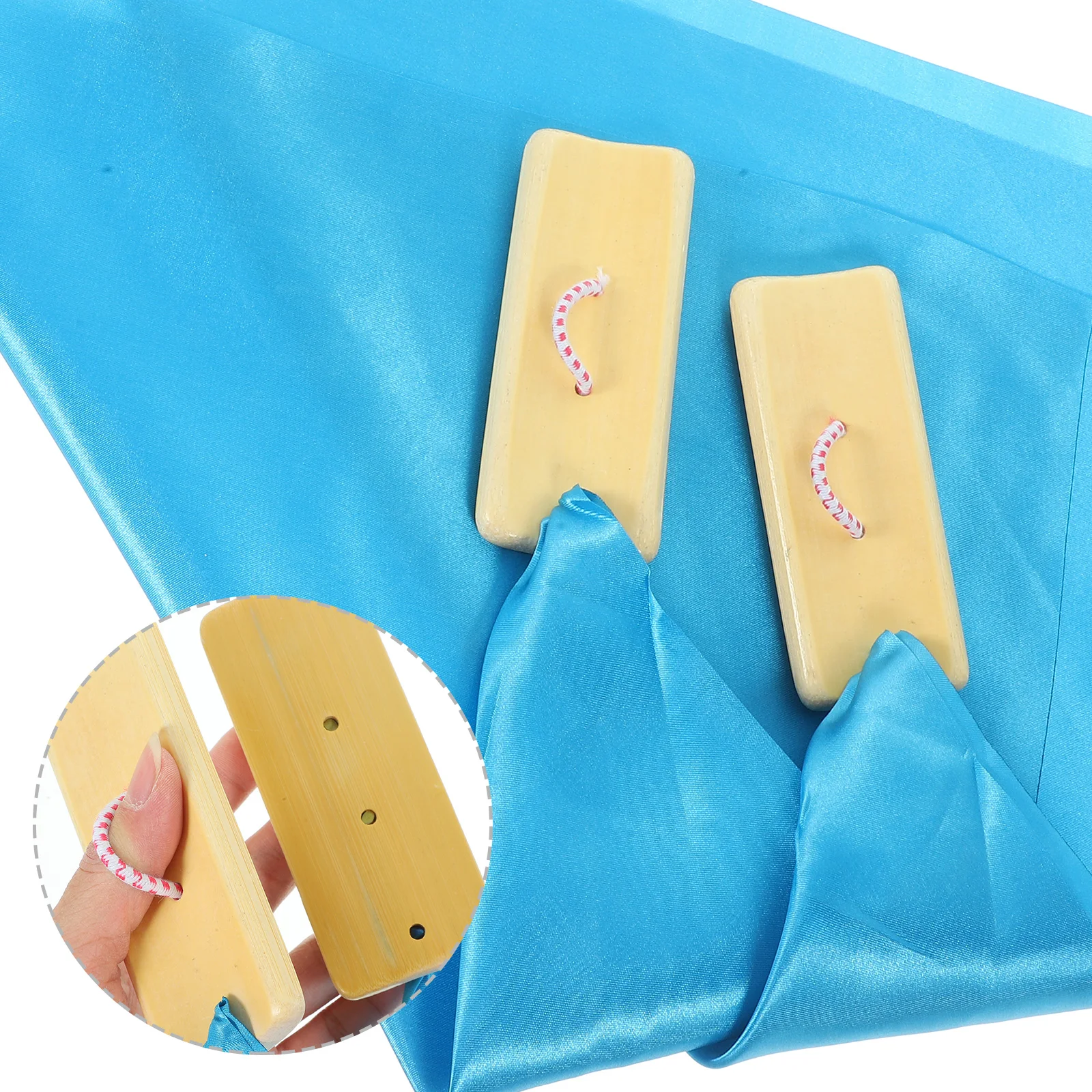 

1 set Blue Silk Kuaiban Set Chinese Traditional Musical Instrument Allegro Kids Beginner Percussion Bamboo Music